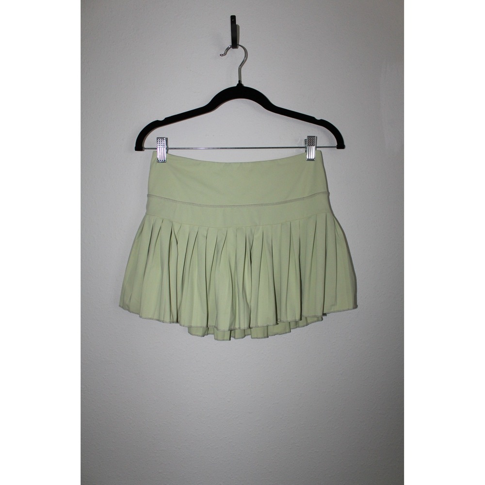 Goldhinge Women Sage Green Pleated Tennis Skort Activewear Skirt Built-in Shorts